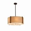 Textile Reveal 6-Light Dark Bronze Pendant with Cream Shade by Justice Design -Justice Design Sales dark bronze justice design chandeliers fab 9512 crem dbrz 64 1000