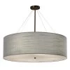 Textile Classic 8-Light Dark Bronze Drum Pendant with Gray Linen Fabric Shade by Justice Design -Justice Design Sales dark bronze justice design chandeliers fab 9594 gray dbrz 64 1000