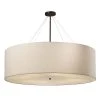 Textile Classic 8-Light Dark Bronze Drum Pendant with Cream Linen Fabric Shade by Justice Design -Justice Design Sales dark bronze justice design chandeliers fab 9597 crem dbrz 64 1000