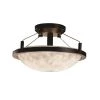 Clouds Ring 16 in. 2-Light Dark Bronze Semi-Flush Mount with Clouds Shade by Justice Design -Justice Design Sales dark bronze justice design flush mount lights cld 9680 35 dbrz 64 1000