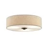 Textile Classic 15 in. 3-Light Dark Bronze Close-to-Ceiling Drum Flush Mount with Cream Linen Fabric Shade by Justice Design -Justice Design Sales dark bronze justice design flush mount lights fab 9595 crem dbrz 64 1000
