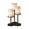CandleAria Dakota 3-Light 16 in. Dark Bronze Table Lamp with Cream Shade by Justice Design
