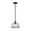 1-Light Integrated LED Dark Bronze, Seeded Shaded Pendant Light by Justice Design -Justice Design Sales dark bronze seeded justice design chandeliers fsn 4422 seed dbrz 64 1000