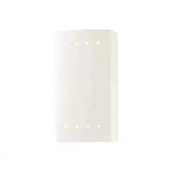 Ambiance Collection 1-Light Gloss White Solar LED Outdoor Wall Lantern Sconce by Justice Design