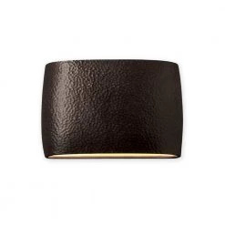 Ambiance 2-Light Hammered Iron Hardwired Outdoor Ceramic Wall Lantern Sconce by Justice Design