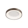 Acryluxe Sway 15 in. 1-Light Light Bronze Round LED Flush Mount Light with Opal Acrylic Shade by Justice Design