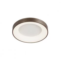 Acryluxe Sway 15 in. 1-Light Light Bronze Round LED Flush Mount Light with Opal Acrylic Shade by Justice Design