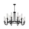 16-Light Matte Black Chandelier Integrated LED, Clear Frosted by Justice Design -Justice Design Sales matte black clear frosted justice design chandeliers fsn 4345 clfr mblk 64 1000