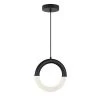Acryluxe Revolve 14-Watt Integrated LED Matte Black Pendant with Frosted Acrylic Shade by Justice Design -Justice Design Sales matte black justice design chandeliers acr 4203 frst mblk 64 1000