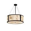 Alabaster Rocks 8-light Matte Black Shaded Pendant Light by Justice Design