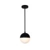 Fusion Ion 5-Watt Integrated LED Matte Black 7 in. Pendant with Opal Glass Shade by Justice Design -Justice Design Sales matte black justice design chandeliers fsn 4150 opal mblk 64 1000