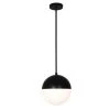 Fusion Ion 5-Watt Integrated LED Matte Black Pendant with Opal Glass Shade by Justice Design -Justice Design Sales matte black justice design chandeliers fsn 4151 opal mblk 64 1000