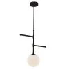 Fusion Intersect 23-Watt Integrated LED Matte Black Pendant with Opal Glass Shade by Justice Design -Justice Design Sales matte black justice design chandeliers fsn 4255 opal mblk 64 1000