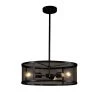 Wire Mesh Wire Mesh 3-Light Matte Black Pendant with Wire Mesh Shade by Justice Design -Justice Design Sales matte black justice design chandeliers msh 9551 mblk 64 1000