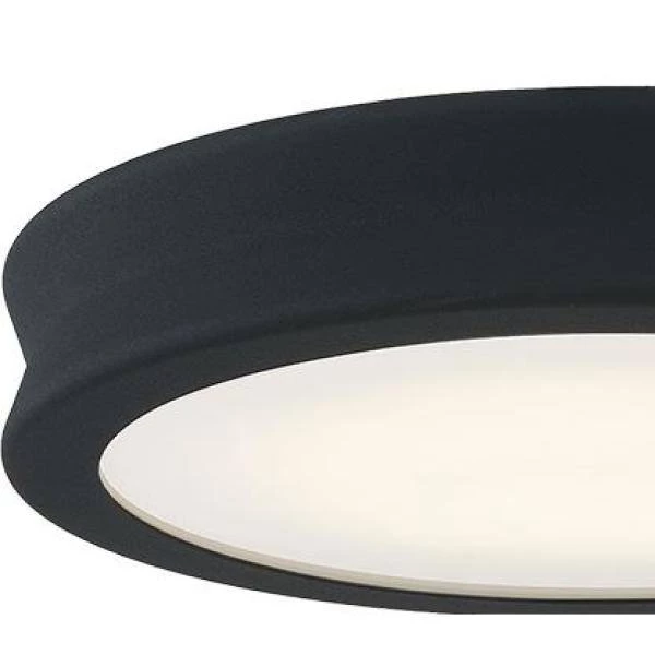 Fusion Bevel 8.5 in. 1-Light Matte Black LED Flush-Mount with Opal Glass Shade by Justice Design 4 Fusion Bevel 8.5 in. 1-Light Matte Black LED Flush-Mount with Opal Glass Shade by Justice Design - Image 2