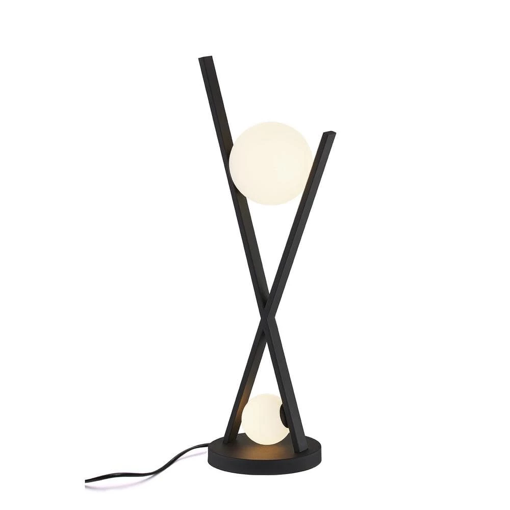 Fusion Stix 24 in. Matte Black Portable Table Lamp with Opal Glass Shade by Justice Design 3 Fusion Stix 24 in. Matte Black Portable Table Lamp with Opal Glass Shade by Justice Design