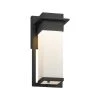 Fusion Pacific Matte Black LED Outdoor Wall Lantern Sconce with Opal Shade by Justice Design -Justice Design Sales matte black justice design outdoor sconces fsn 7541w opal mblk 64 1000