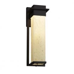 Fusion Pacific Matte Black LED Outdoor Wall Lantern Sconce with Droplet Shade by Justice Design