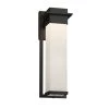 Fusion Pacific Matte Black LED Outdoor Wall Lantern Sconce with Opal Shade by Justice Design -Justice Design Sales matte black justice design outdoor sconces fsn 7544w opal mblk 64 1000