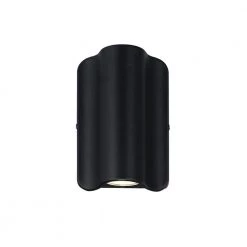 Cove 2-Light Matte Black ADA Large Up and Downlight Outdoor LED Wall Sconce by Justice Design