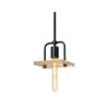 Eco Loft 1-Light Matte Black Mini-Pendant with Natural Wood Shade by Justice Design -Justice Design Sales matte black justice design pendant lights eco 8466 wood mblk 64 1000