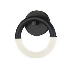 Acryluxe Revolve ADA 10.3 in. Matte Black LED Wall Sconce with Frosted Acrylic Shade by Justice Design