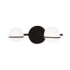 Fusion Centric 14.25 2-Light Matte Black Vanity Light Bar with Opal Glass Shade by Justice Design