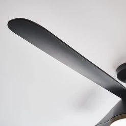 Akova 56 in. Integrated LED Indoor/Outdoor Matte Black Ceiling Fan with Light Kit, DC Motor and 3-Speed Remote Control by Monte Carlo -Justice Design Sales matte black monte carlo ceiling fans with lights 3akr56bkd 4f 1000