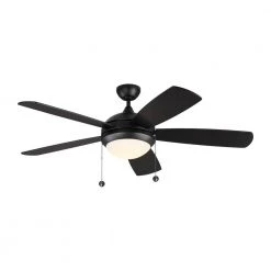 Discus Classic 52 in. Integrated LED Indoor Matte Black Ceiling Fan with 3000K Light Kit by Monte Carlo