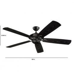 Cyclone 60 in. Indoor/Outdoor Matte Black Ceiling Fan by Monte Carlo -Justice Design Sales matte black monte carlo ceiling fans without lights 5cy60bk 4f 1000