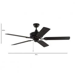 Haven 52 in. Indoor/Outdoor Matte Black Ceiling Fan by Monte Carlo -Justice Design Sales matte black monte carlo ceiling fans without lights 5hvo52bk 4f 1000