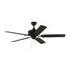 Haven 52 in. Indoor/Outdoor Matte Black Ceiling Fan by Monte Carlo -Justice Design Sales matte black monte carlo ceiling fans without lights 5hvo52bk 64 1000