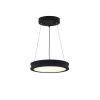 Fusion Bevel 21-Watt Integrated LED Matte Black Pendant with Opal Glass Shade by Justice Design -Justice Design Sales matte black textured justice design chandeliers fsn 4190 opal mbtx 64 1000