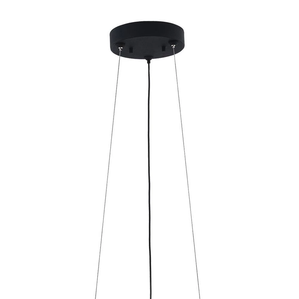 Fusion Bevel 33-Watt Integrated LED Matte Black Pendant with Opal Glass Shade by Justice Design 4 Fusion Bevel 33-Watt Integrated LED Matte Black Pendant with Opal Glass Shade by Justice Design - Image 2