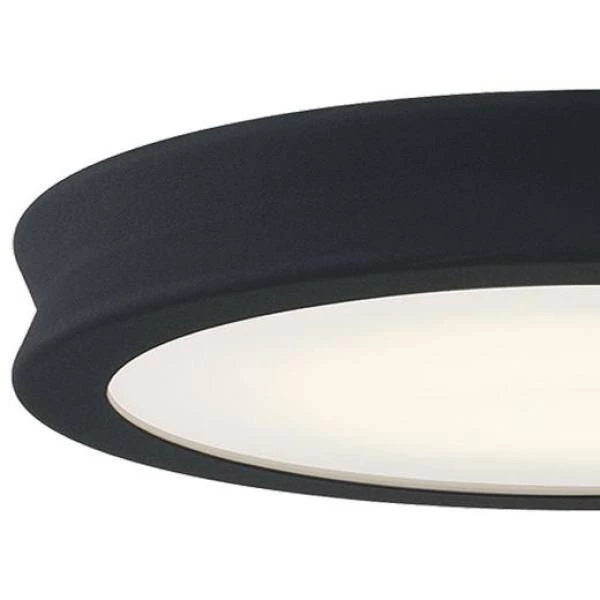 Fusion Bevel 12 in. 1-Light Matte Black Textured LED Flush-Mount with Opal Glass Shade by Justice Design 4 Fusion Bevel 12 in. 1-Light Matte Black Textured LED Flush-Mount with Opal Glass Shade by Justice Design - Image 2