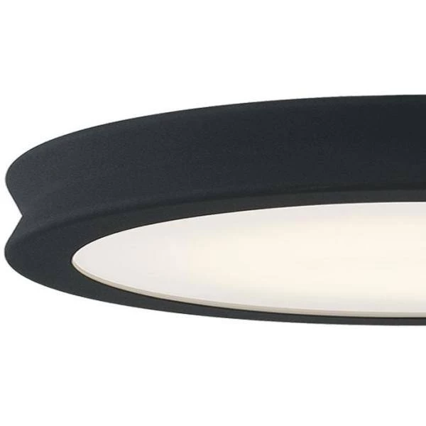 Fusion Bevel 16 in. 1-Light Matte Black Textured LED Flush-Mount with Opal Glass Shade by Justice Design 4 Fusion Bevel 16 in. 1-Light Matte Black Textured LED Flush-Mount with Opal Glass Shade by Justice Design - Image 2
