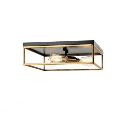 16 in. Matte Black with Brass Accents Flush Mount by Justice Design