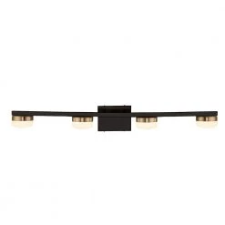 4 Matte Black with Brass Accents, Opal LED Wall Sconce by Justice Design