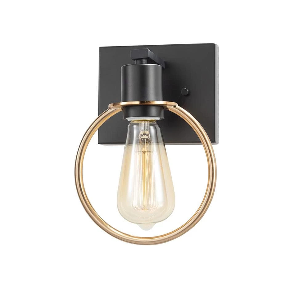 Volta 6.5 in. Matte Black with Brass Ring LED Wall Sconce by Justice Design 3 Volta 6.5 in. Matte Black with Brass Ring LED Wall Sconce by Justice Design