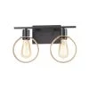Volta 15 in. 2-Light Matte Black and Brass Ring Shade Vanity Light Bar by Justice Design -Justice Design Sales matte black w brass ring justice design vanity lighting nsh 8902 mbbr 64 1000