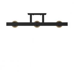 Volta 24 in. 3-Light Matte Black and Brass Ring Vanity Light Bar by Justice Design -Justice Design Sales matte black w brass ring justice design vanity lighting nsh 8903 mbbr 4f 1000