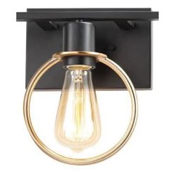 Volta 24 in. 3-Light Matte Black and Brass Ring Vanity Light Bar by Justice Design -Justice Design Sales matte black w brass ring justice design vanity lighting nsh 8903 mbbr c3 1000