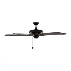 York 60 in. Indoor Matte Black Ceiling Fan with Black Blades with Pull Chain by Monte Carlo -Justice Design Sales matte black with black blades monte carlo ceiling fans without lights 5yk60bk 40 1000