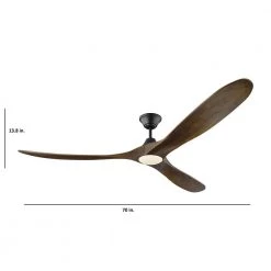 Maverick Max LED 70 in. Integrated LED Indoor/Outdoor Matte Black Ceiling Fan with Dark Walnut Blades with Remote by Monte Carlo 11 Maverick Max LED 70 in. Integrated LED Indoor/Outdoor Matte Black Ceiling Fan with Dark Walnut Blades with Remote by Monte Carlo -Justice Design Sales matte black with dark walnut blades monte carlo ceiling fans with lights 3mavr70bkd 4f 1000