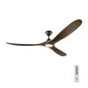 Maverick Max LED 70 in. Integrated LED Indoor/Outdoor Matte Black Ceiling Fan with Dark Walnut Blades with Remote by Monte Carlo -Justice Design Sales matte black with dark walnut blades monte carlo ceiling fans with lights 3mavr70bkd 64 1000