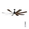 Kingston 72 in. Integrated LED Indoor/Outdoor Matte Black Ceiling Fan with Dark Walnut Blades with DC Motor and Remote by Monte Carlo -Justice Design Sales matte black with dark walnut blades monte carlo ceiling fans with lights 8kgr72bkd 64 1000
