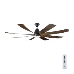 Kingston 72 in. Integrated LED Indoor/Outdoor Matte Black Ceiling Fan with Dark Walnut Blades with DC Motor and Remote by Monte Carlo