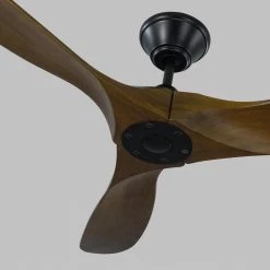 Maverick II 52 in. Indoor/Outdoor Matte Black Ceiling Fan with Dark Walnut Balsa Blades, DC Motor and Remote Control by Monte Carlo -Justice Design Sales matte black with dark walnut blades monte carlo ceiling fans without lights 3mavr52bk c3 1000