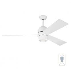 Alba 60 in. Integrated LED Indoor Matte White Ceiling Fan with Light Kit and Remote Control by Monte Carlo