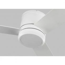 Clarity Max 56 on. Integrated LED Indoor Matte White Flush Mount Ceiling Fan with Wall Switch Control by Monte Carlo -Justice Design Sales matte white monte carlo ceiling fans with lights 3clmr56rzwd v1 1d 1000